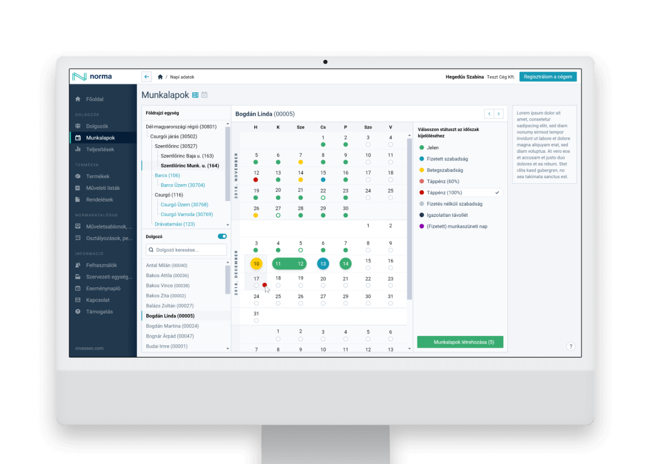 Norma user interface